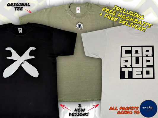 3 Pack T-Shirts for MND CHARITY + FREE HOOKBAITS